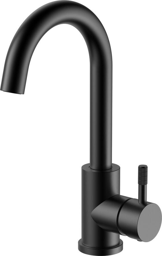 Boss & Wessing Wastafelmengkraan BWS Sensa Uitloop Draaibaar Cold Start Hendel Mat Zwart PVD