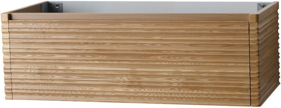 Boss & Wessing Wastafelonderkast BWS Karina 1 Lade Greeploos Soft Close 119x40x52 cm Licht Noten