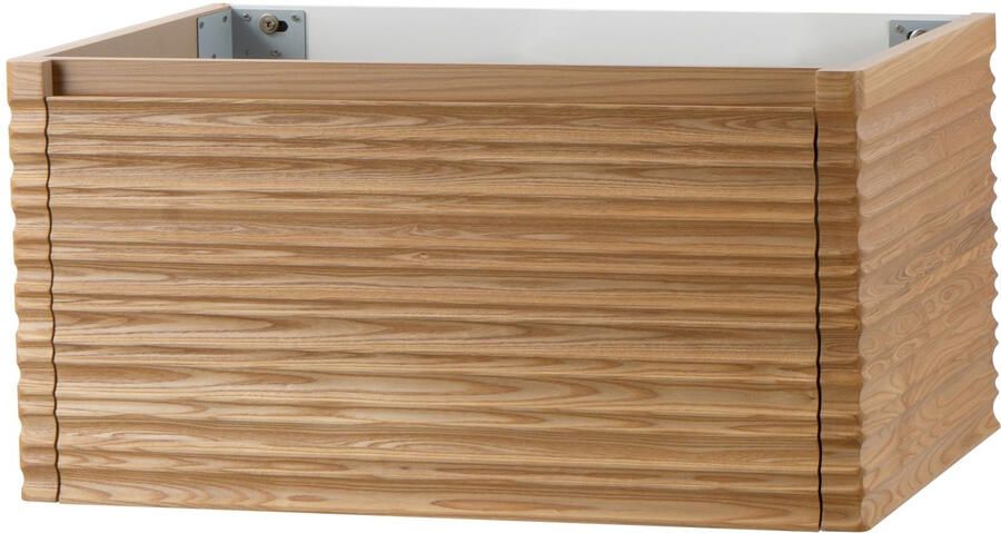 Boss & Wessing Wastafelonderkast BWS Karina 1 Lade Greeploos Soft Close 79x40x52 cm Licht Noten