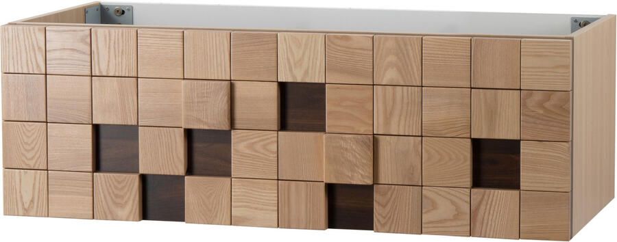 Boss & Wessing Wastafelonderkast BWS Mira 1 Lade Greeploos Soft Close 119x40x52 cm Licht Eiken