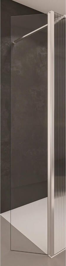 Boss & Wessing Zijwand BWS Free Time 35x200 cm 8 mm Helder Glas Timeless Coating Chroom