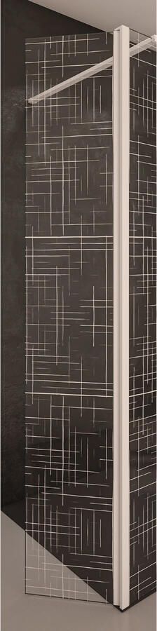 Boss & Wessing Zijwand BWS Free Time 35x200 cm 8 mm Reflex Wit Timeless Coating Mat Wit Profiel