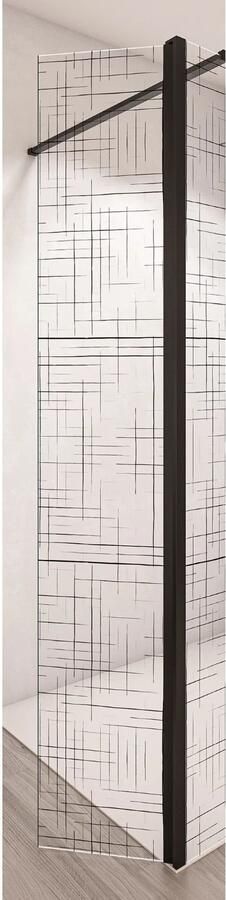 Boss & Wessing Zijwand BWS Free Time 35x200 cm 8 mm Reflex Zwart Timeless Coating Zwart Profiel