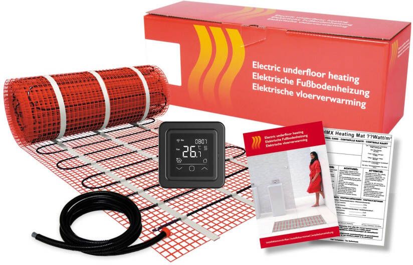 Boss & Wessing BWS By Magnum Elektronische Vloerverwarming Set 1 5 m2 225 Watt Wifi Thermostaat Zwart