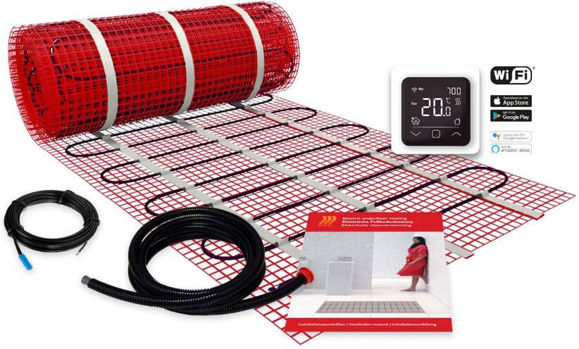Boss & Wessing BWS By Magnum Elektronische Vloerverwarming Set 10 m2 1500 Watt Wifi Thermostaat Wit