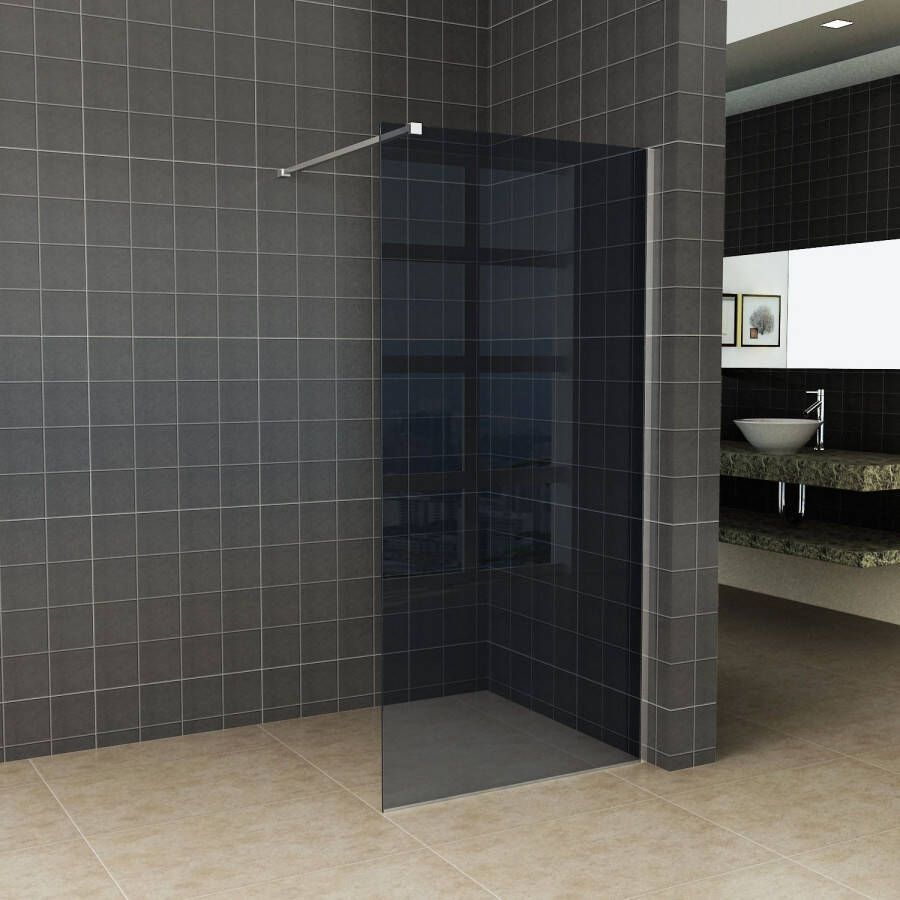 Boss & Wessing BWS Inloopdouche Pro Line Rookglas 90x200 8mm Nano Coating Chroom Profiel en Stang
