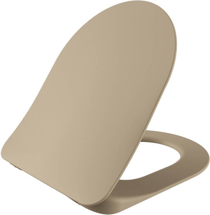 Bewonen Alento WC-zitting mat cappucino duroplast inox scharnieren softclose