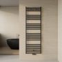 Boss & Wessing Designradiator BWS Nile Gobi 180x60 cm Geborsteld Mat Zwart Midden zij-aansluiting - Thumbnail 1