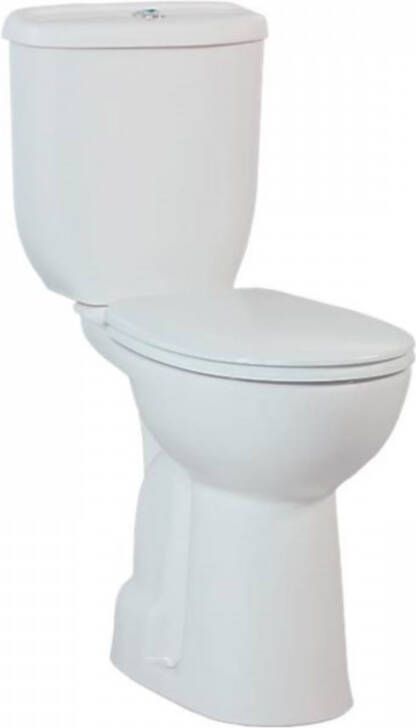 Boss & Wessing Duoblok Toiletpot Staand Verhoogd +8 cm Wit Compleet (PK)