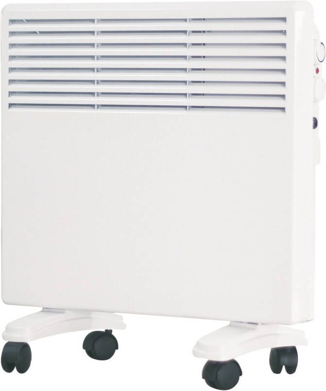 Boss & Wessing Elektrische Radiator BWS Alias 44 7x45 3 cm 1000W Op Wielen Met Stekker Programmeerbaar Wit