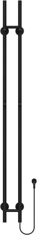 Boss & Wessing Elektrische Staafhanddoekradiator Dubbel BWS Roku 120 Watt 150 cm Mat Zwart