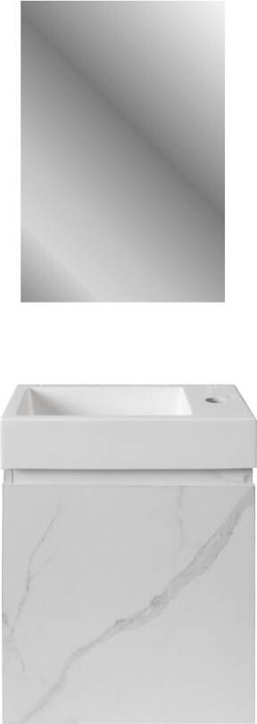 Boss & wessing Fonteinkast BWS Sona Met Verticaal Reliëf Soft-close Wit Marmer