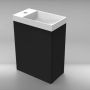 Arcqua Luna Fonteinset 54.3x39.7x21.8cm zwart mat met marble fontein zonder overloop wit mat FNK122635 - Thumbnail 1