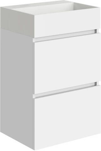 Boss & Wessing Fonteinkast BWS Melina 45 cm Glans Wit Met Wastafel Glans Wit