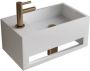 Boss & Wessing Fonteinset BWS Solid Surface Met Handdoekhouder Links Wit Goud - Thumbnail 1