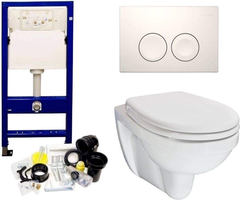 Boss & Wessing Geberit UP100 Toiletset set02 B&W Compact 47.5 cm met Delta drukplaat