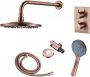 Boss & Wessing Inbouw Regendouche Set BWS Copper met Wanduitloop en 3 Standen Handdouche Geborsteld Koper 20 cm - Thumbnail 1