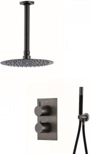 Boss & Wessing Inbouw Regendouche Set BWS Exclusive Pro Plafonduitloop Gunmetal 30 cm - Thumbnail 1