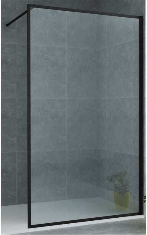 Boss & Wessing BWS Douchewand Redo 8mm | Glas | Mat Zwart | Inloopdouche (Alle maten)