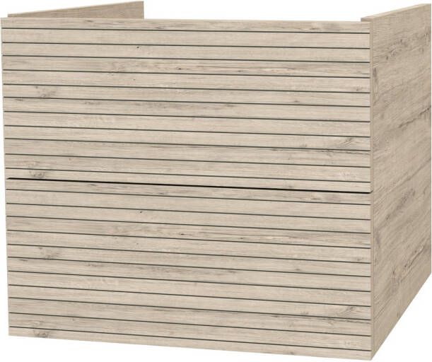 Boss & Wessing Onderkast BWS Elite 60x45x50 cm Met Horizontaal Reliëf Licht Hout