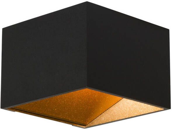 Boss & wessing Opbouwspot BWS Robin 10.2x10.2 cm met Gouden Glare Ring Zwart