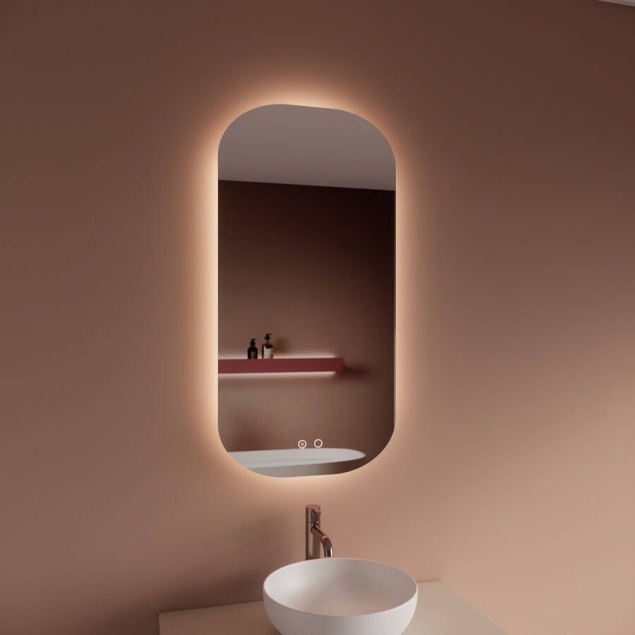 Boss & Wessing Spiegel BWS Nora 40x100 cm Spiegelverwarming en Rondom Indirect LED-verlichting