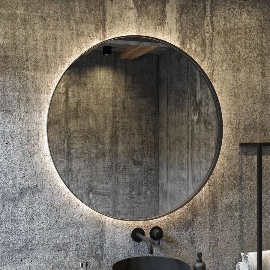 Boss & Wessing Spiegel BWS Star Rond met LED Mat Zwart (alle maten)