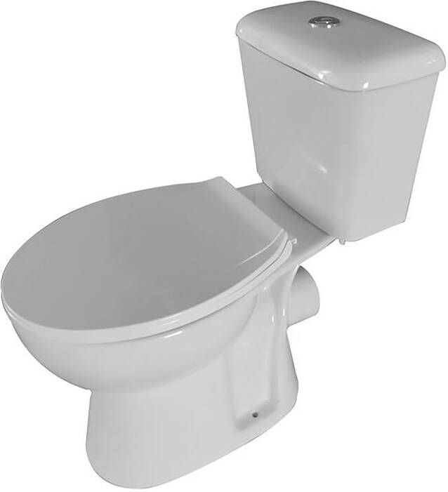 Boss & wessing Toiletpot Cleaner Staand Zonder Bidet Inclusief Toiletbril P-trap 4 in 1 Wit