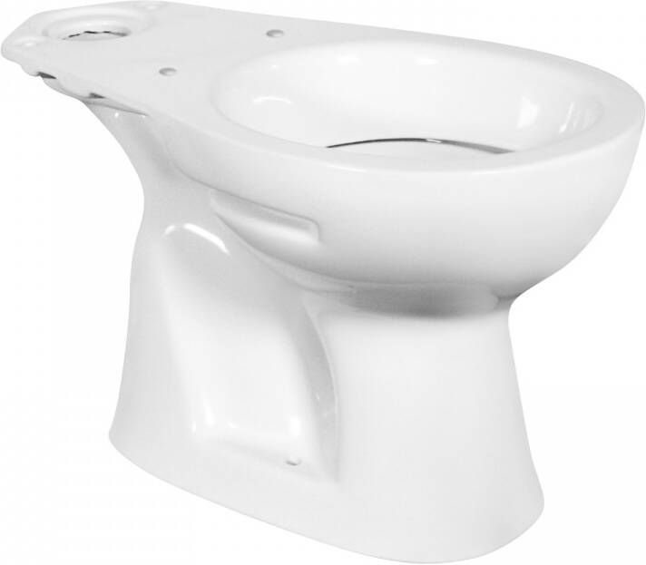 boss & wessing Toiletpot Staand BWS Aqua Onder Aansluiting Wit