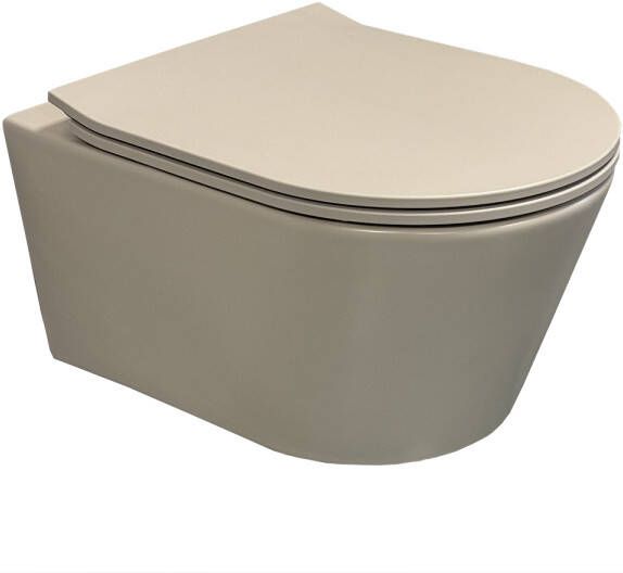 Boss & Wessing Wandtoilet BWS Calitri Urb.y 48 cm Rimfree Compact Mat Taupe Zand