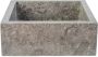 Boss & Wessing Waskom BWS Stone Vierkant 40x40x15 cm Gepolijst Natuursteen Grijs - Thumbnail 1