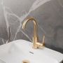 Aqua Splash Wastafelmengkraan Boss & Wessing Colorato Ensy Draaibare Gebogen Uitloop Geborsteld Goud - Thumbnail 1
