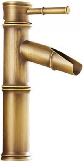 Aqua Splash Wastafelkraan Opbouw Boss & Wessing Bamboo 20 8 cm Waterval Uitloop Antiek Brons