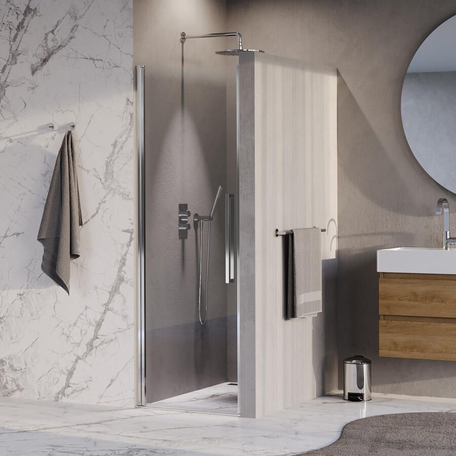 Brauer Cosmic Nisdeur Draaiend 80x200 Omkeerbaar Helder Glas Incl. Glascoating Chroom