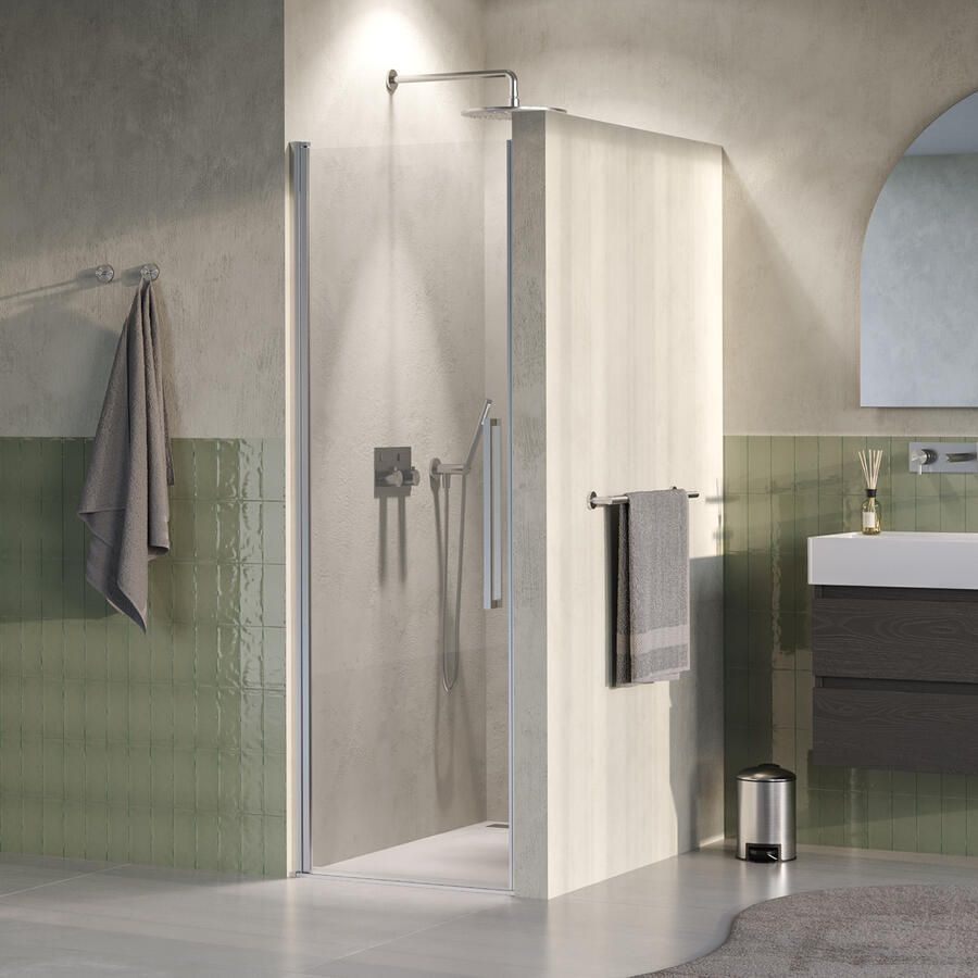 Brauer Cosmic Nisdeur Draaiend 70x200 Omkeerbaar Helder Glas Incl. Glascoating PVD RVS-Kleurig Geborsteld