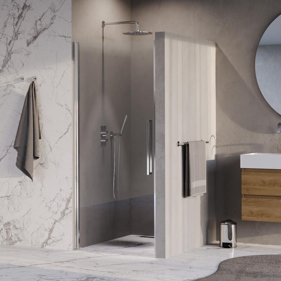 Brauer Cosmic Nisdeur Draaiend 90x200 Omkeerbaar Helder Glas Incl. Glascoating Chroom