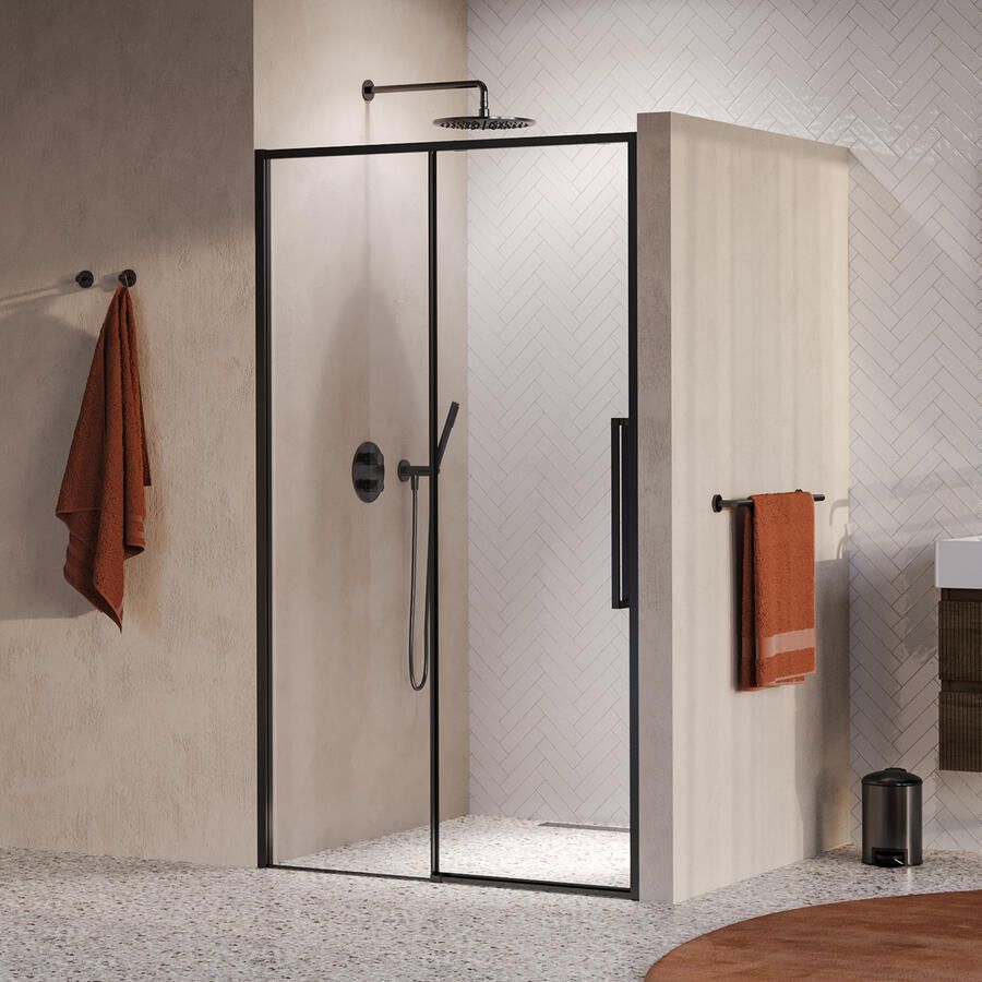 Brauer Galactic Nisdeur 2-Delig Schuif 120x200 Omkeerbaar Helder Glas Incl. Glascoating PVD Gunmetal Geborsteld