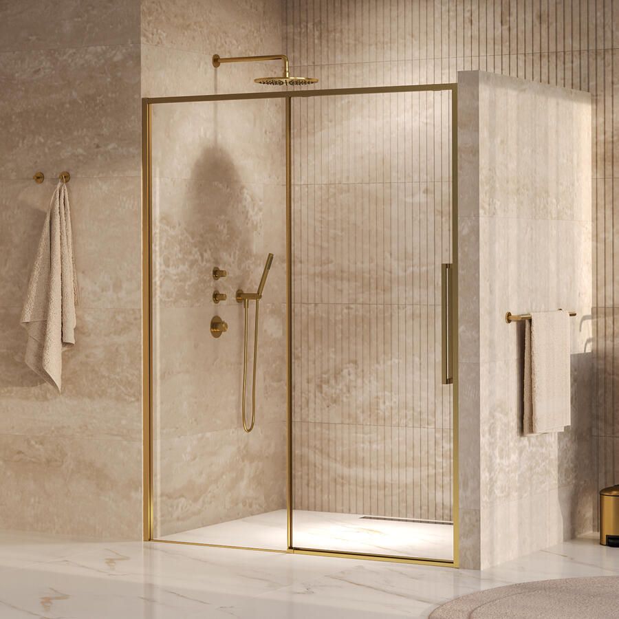 Brauer Galactic Nisdeur 2-Delig Schuif 160x200 Omkeerbaar Helder Glas Incl. Glascoating PVD Goud Geborsteld