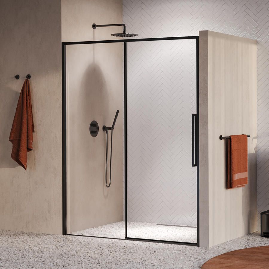 Brauer Galactic Nisdeur 2-Delig Schuif 160x200 Omkeerbaar Helder Glas Incl. Glascoating PVD Gunmetal Geborsteld