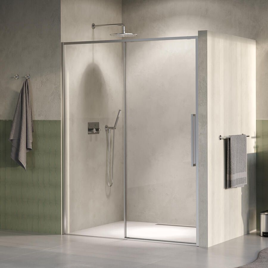 Brauer Galactic Nisdeur 2-Delig Schuif 160x200 Omkeerbaar Helder Glas Incl. Glascoating PVD RVS-Kleurig Geborsteld