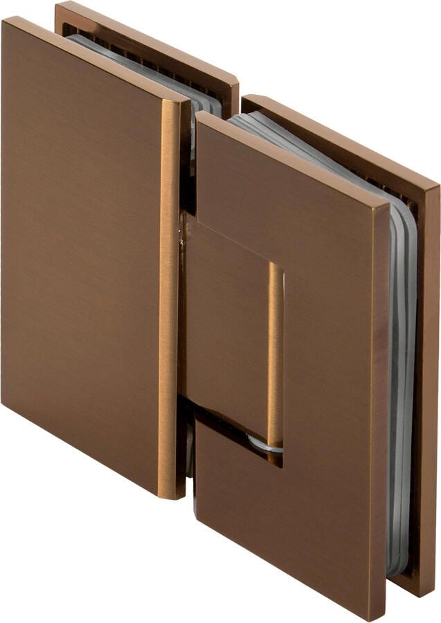 Brauer Glasscharnier 180 graden 2 stuks PVD koper geborsteld