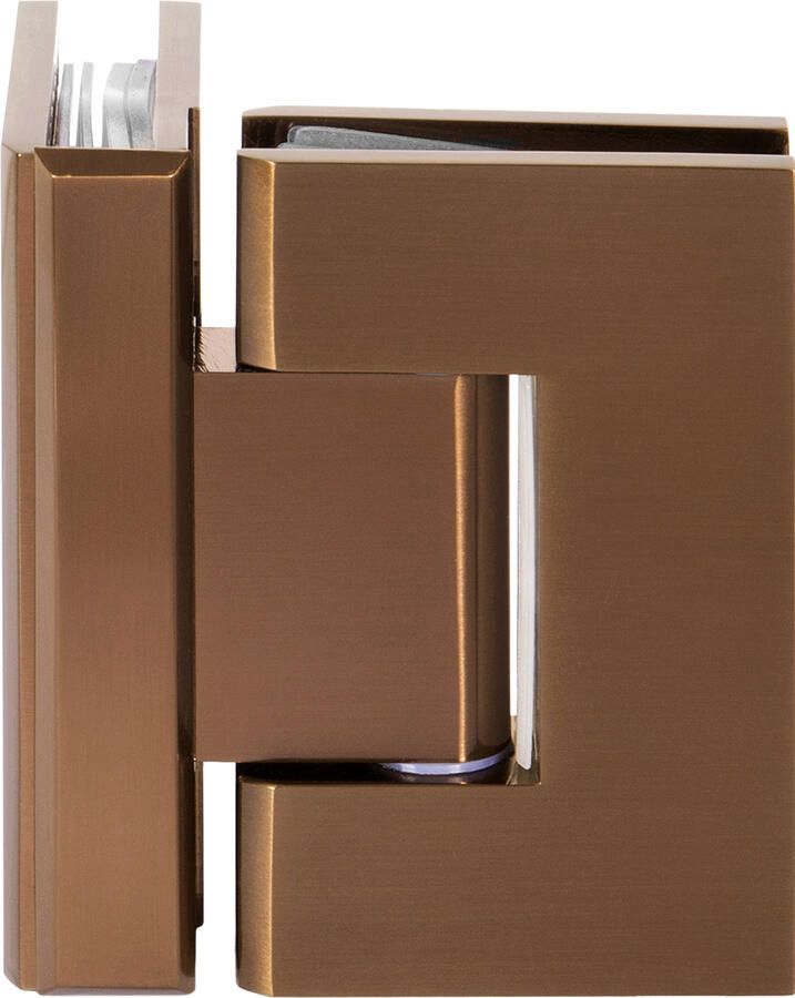 Brauer Glasscharnier 90 graden 2 stuks PVD koper geborsteld