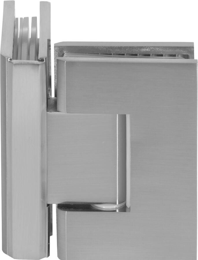 Brauer Glasscharnier 90 graden 2 stuks PVD RVS-kleurig geborsteld