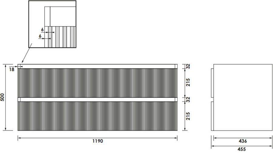 Brauer Joy Wavy Onderkast 120 Met 2 Softclose Lades Greeploos En 1 Sifon Uitsparing Forest Cacao