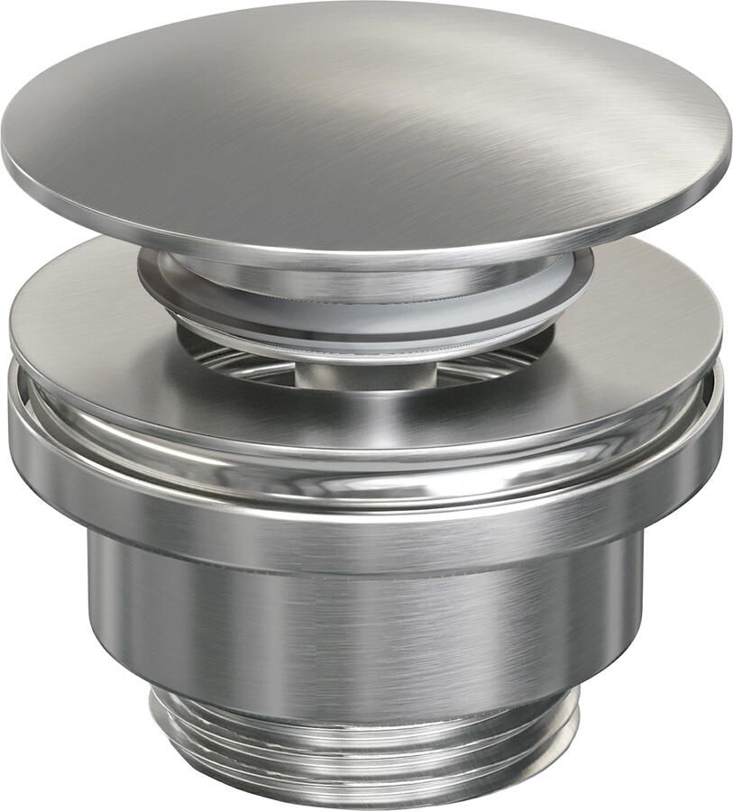 Brauer Clickwaste Brushed Edition Pop Up Messing Geborsteld Nikkel PVD