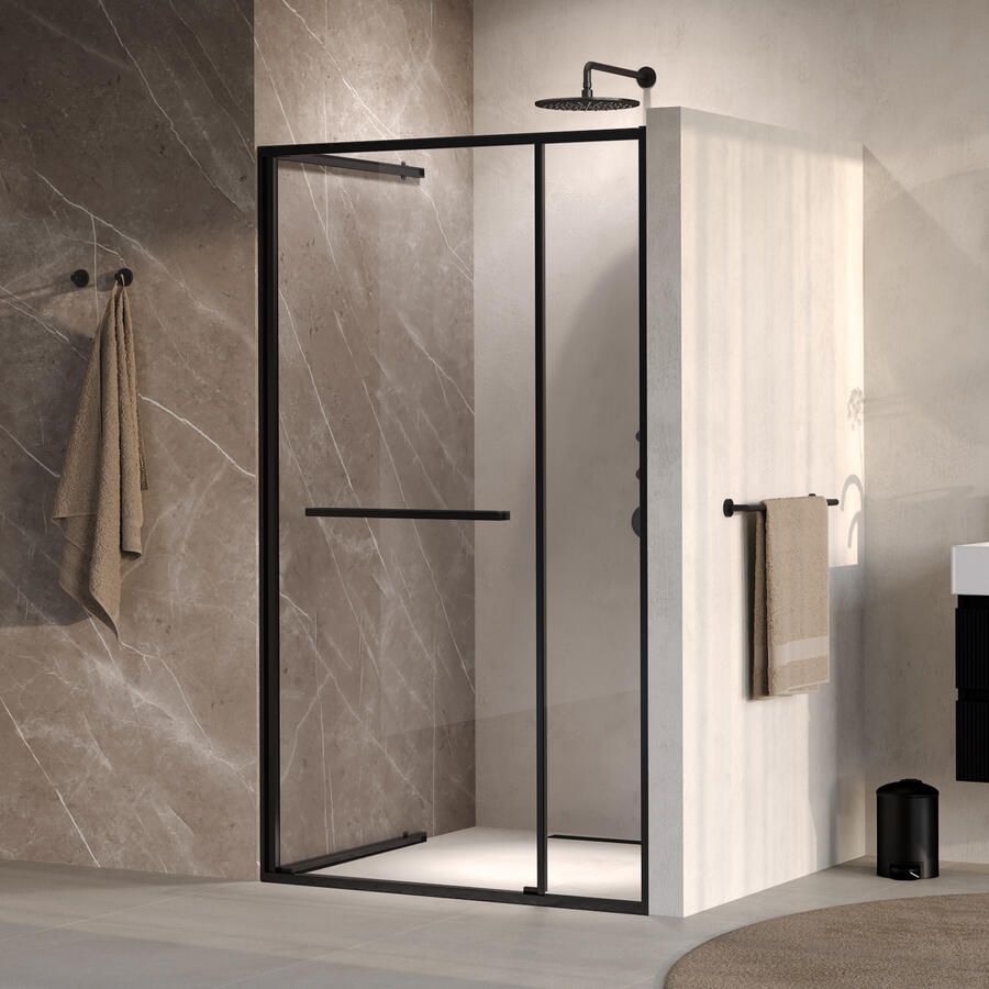 Brauer Luminis Nisdeur 2-Delig Naar Binnen Draaiend 120x200 Omkeerbaar Helder Glas Incl. Glascoating Mat Zwart