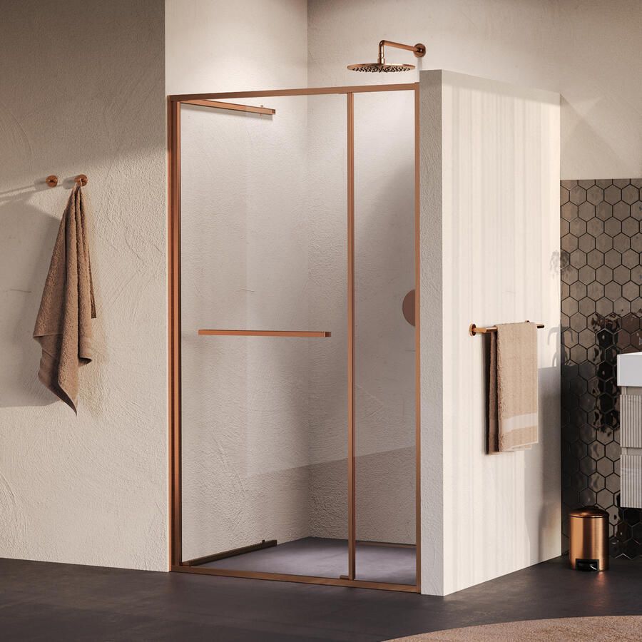 Brauer Luminis Nisdeur 2-Delig Naar Binnen Draaiend 120x200 Omkeerbaar Helder Glas Incl. Glascoating PVD Koper Geborsteld