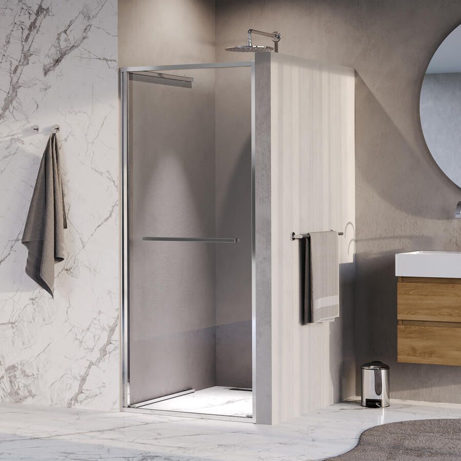 Brauer Luminis Nisdeur Naar Binnen Draaiend 90x200 Omkeerbaar Helder Glas Incl. Glascoating Chroom