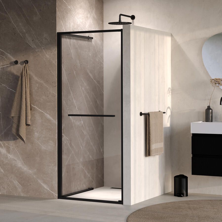 Brauer Luminis Nisdeur Naar Binnen Draaiend 90x200 Omkeerbaar Helder Glas Incl. Glascoating Mat Zwart