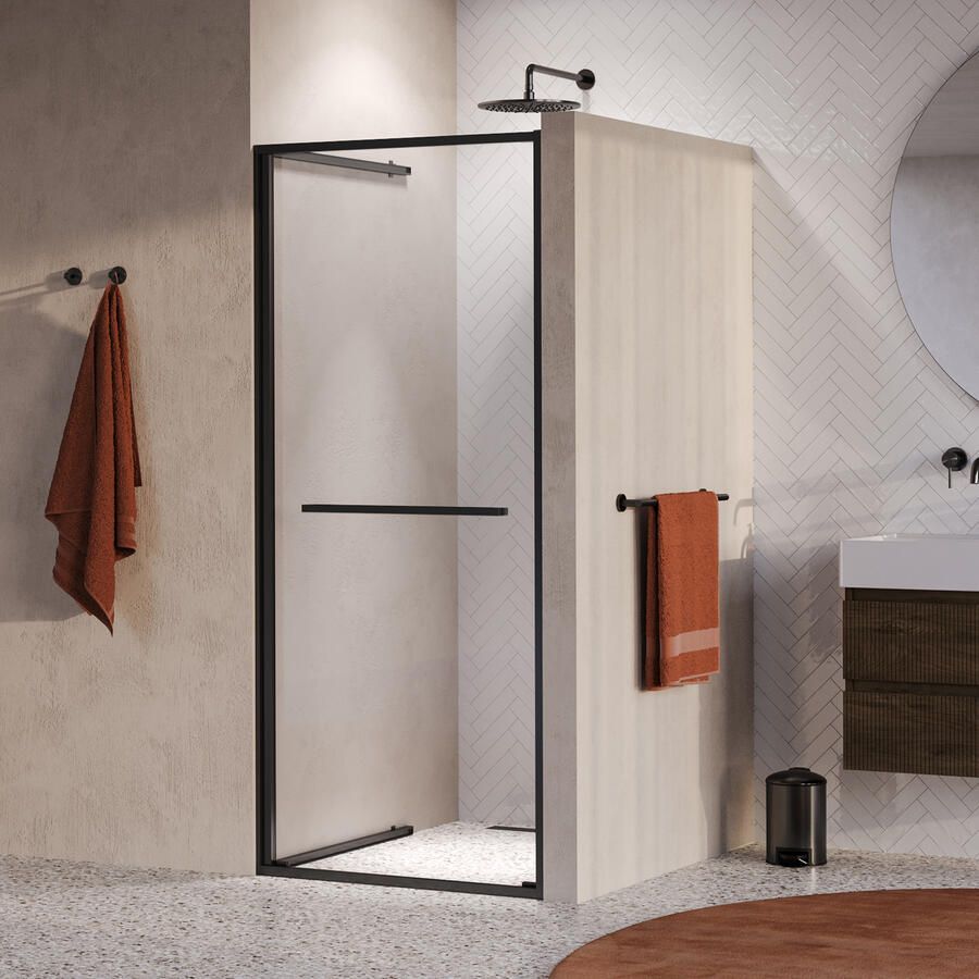 Brauer Luminis Nisdeur Naar Binnen Draaiend 90x200 Omkeerbaar Helder Glas Incl. Glascoating PVD Gunmetal Geborsteld